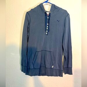 Puma Navy Hoodie with Button Accents